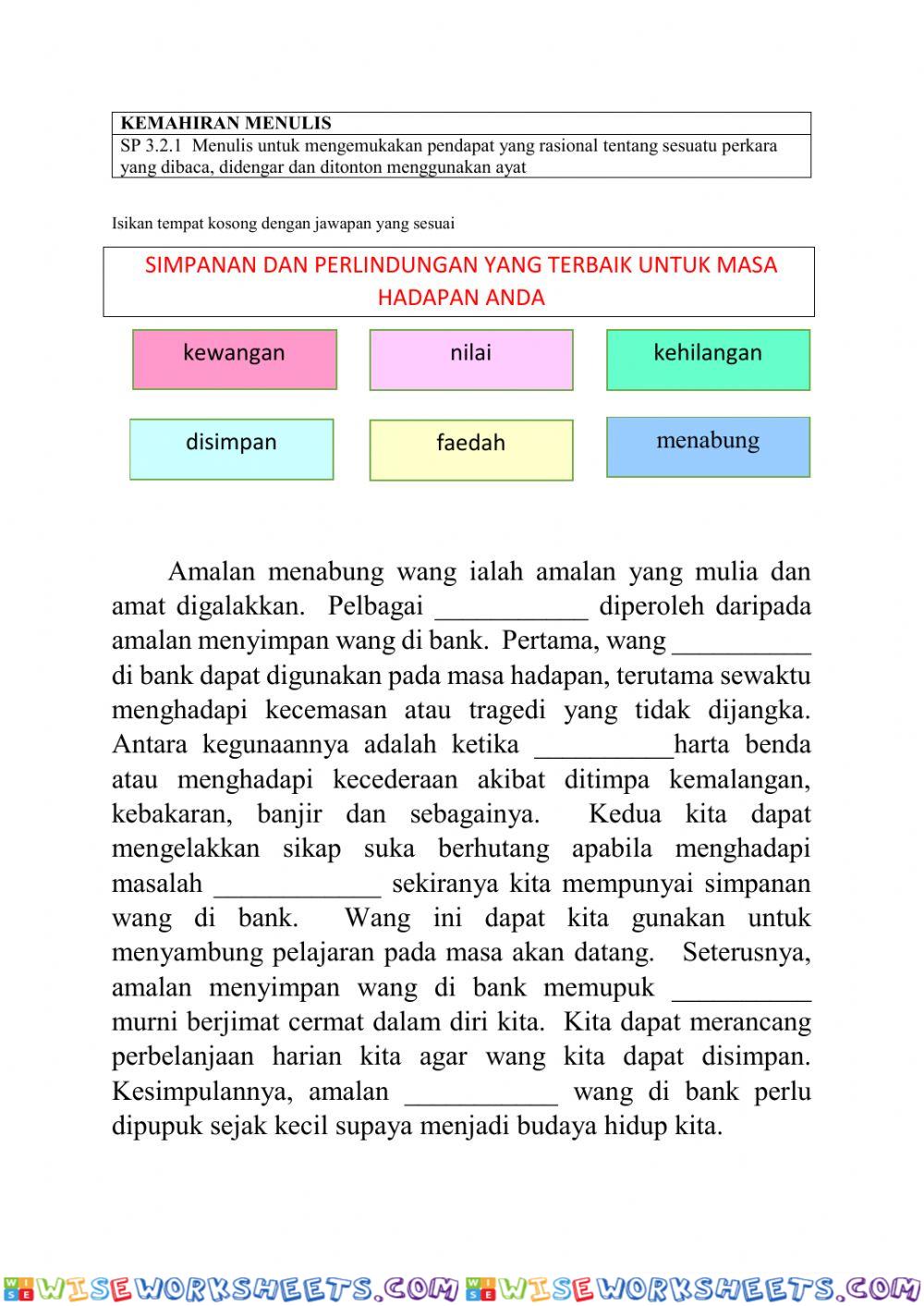 Kemahiran Menulis SP 3.2.1