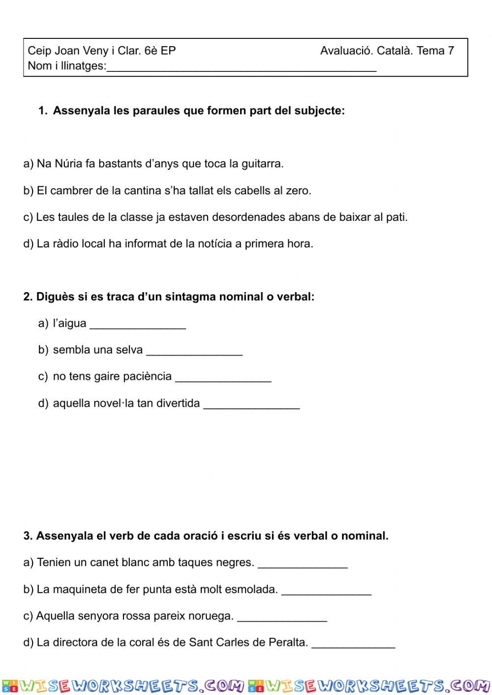 worksheet