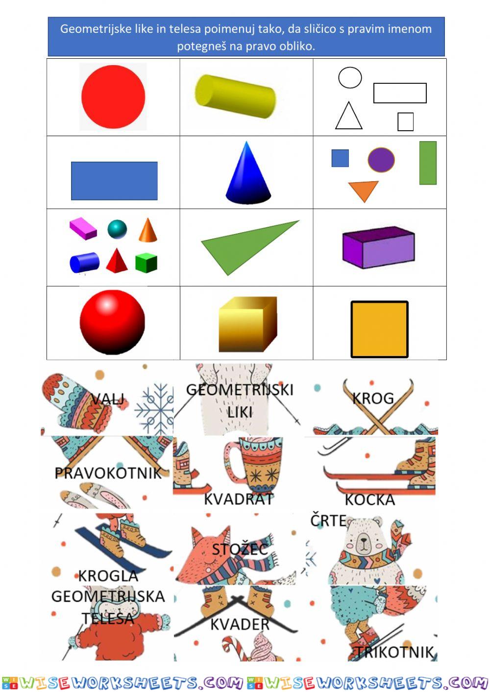 Geometrijski liki in telesa