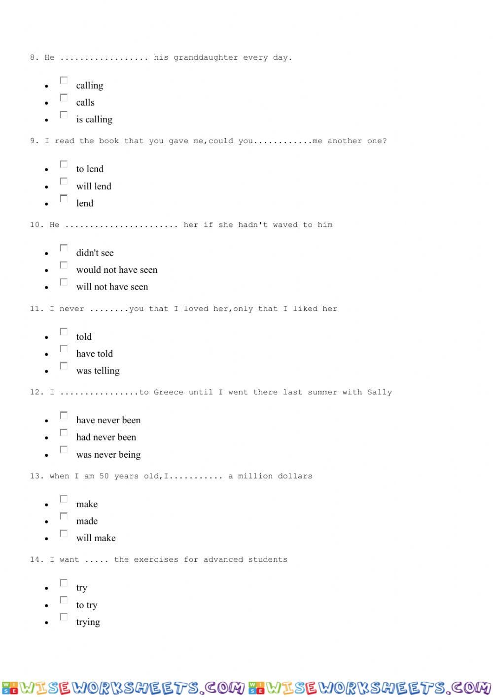 worksheet