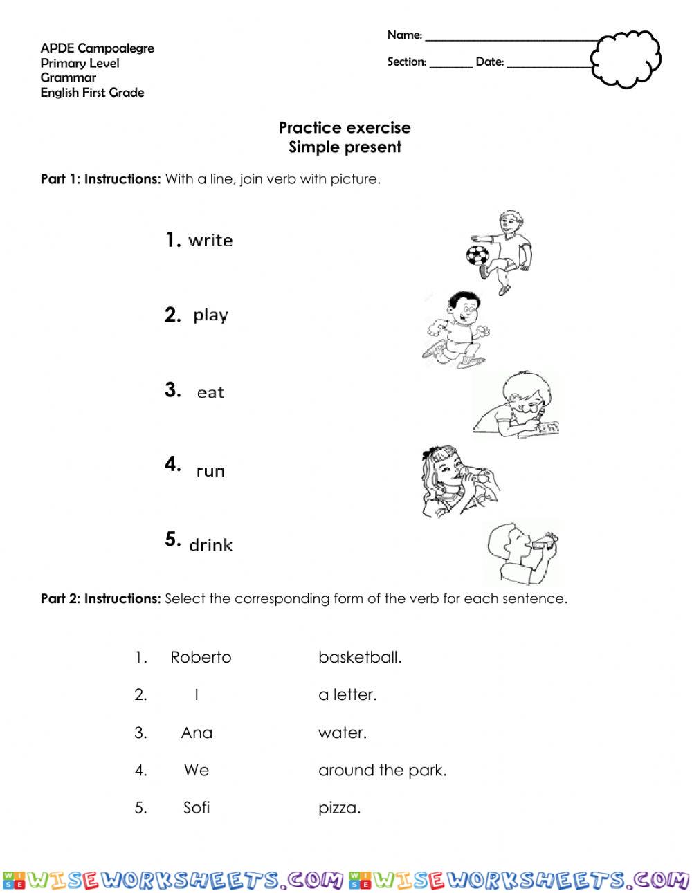 Practice Exercise -Simple Present-