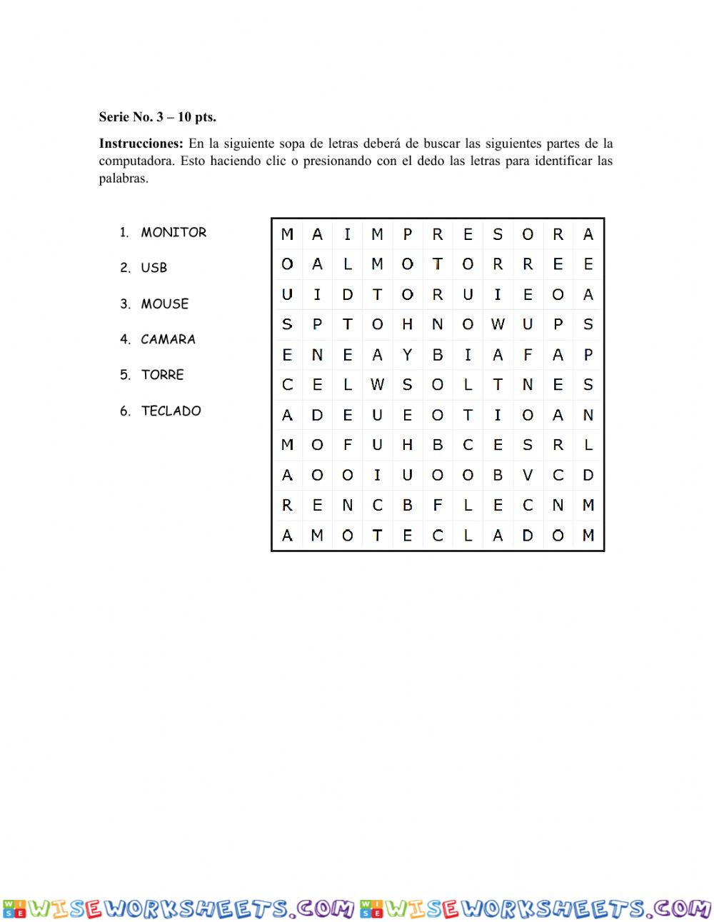 worksheet