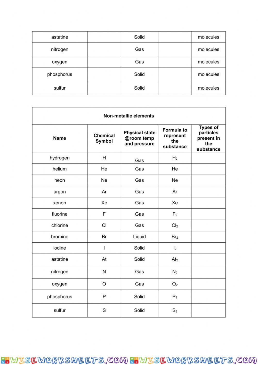worksheet