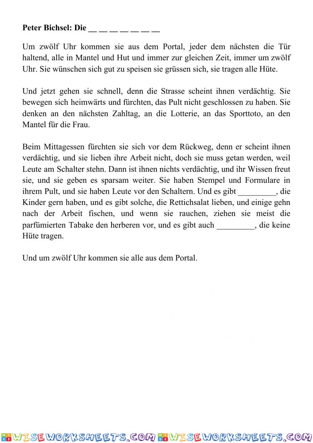 Peter Bichsel: Die Beamten