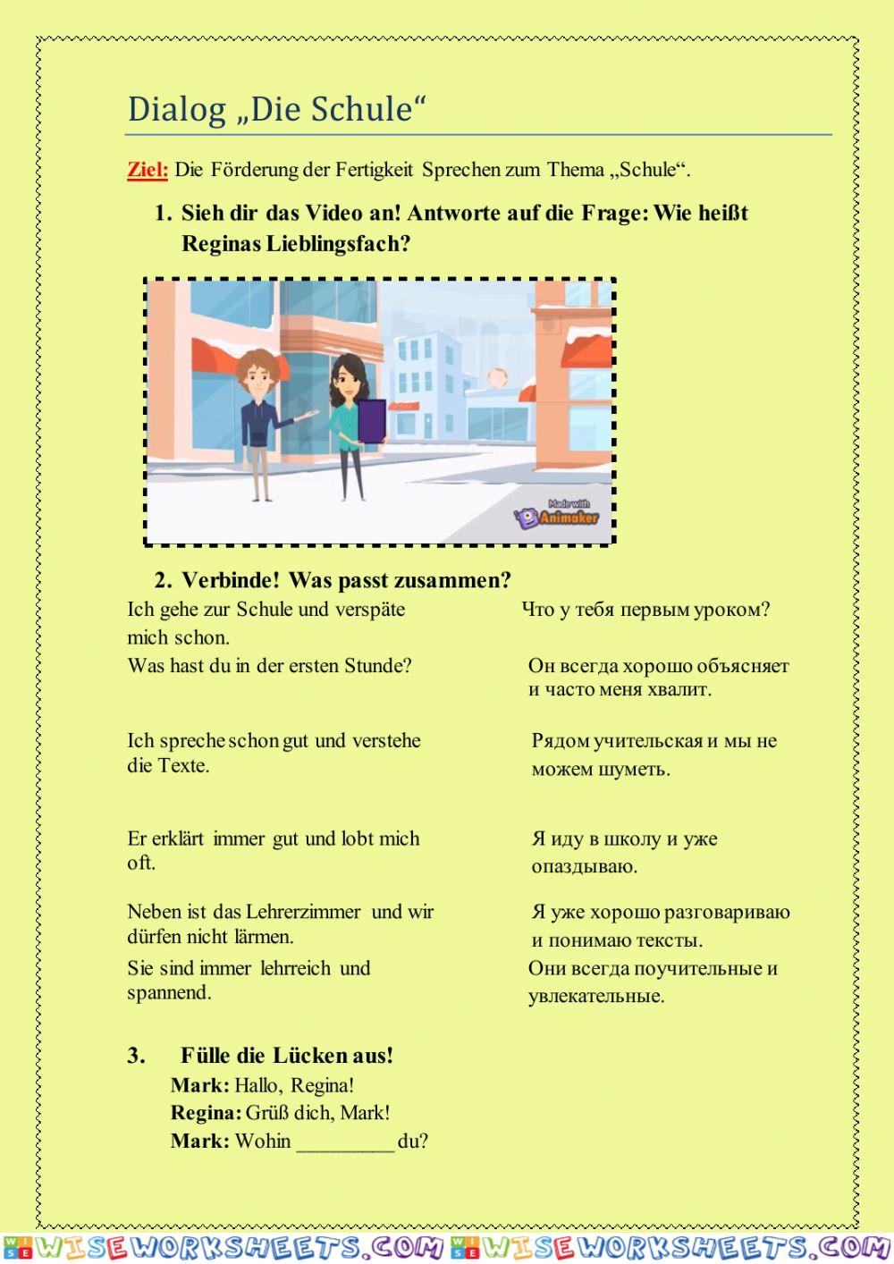 Dialog -In der Schule-