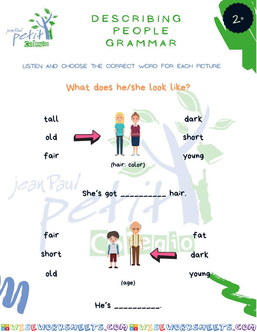 Describing people - Grammar