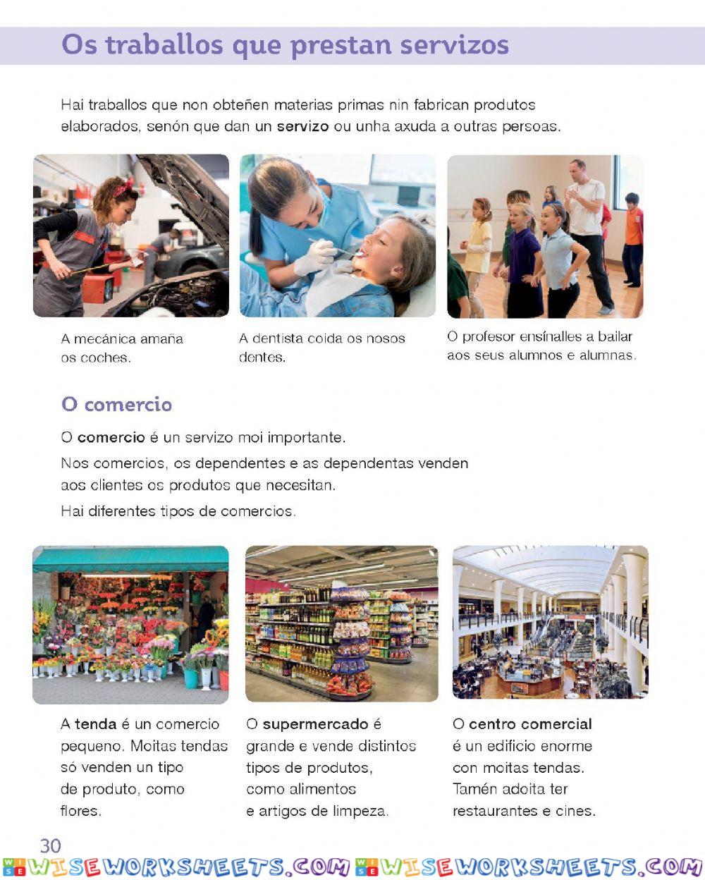 Traballos que prestan servizos