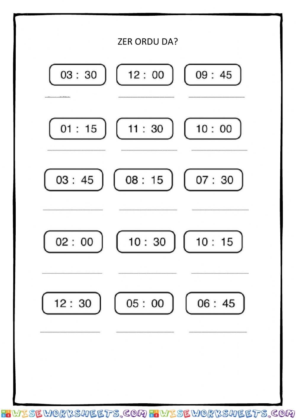 worksheet