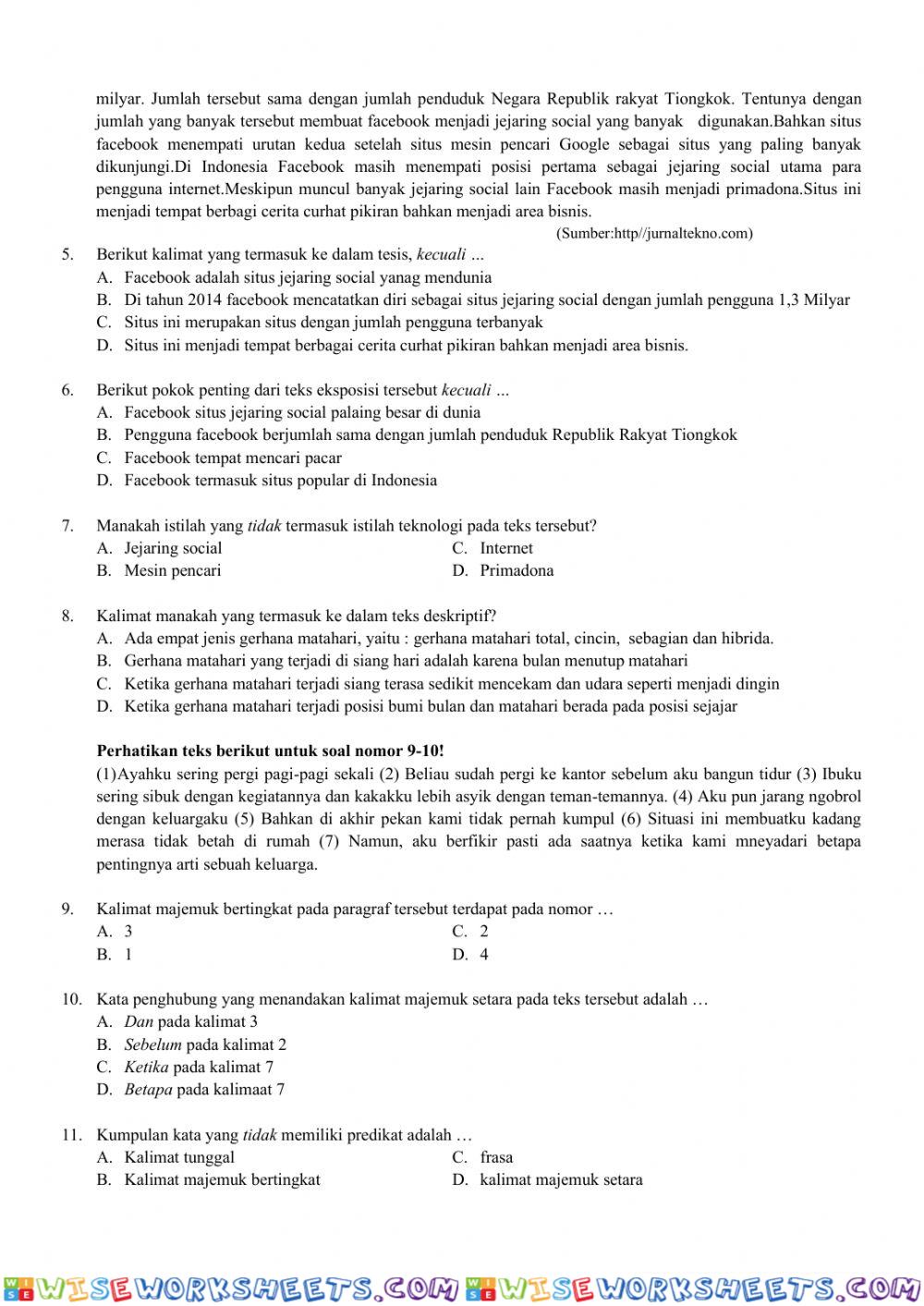 worksheet