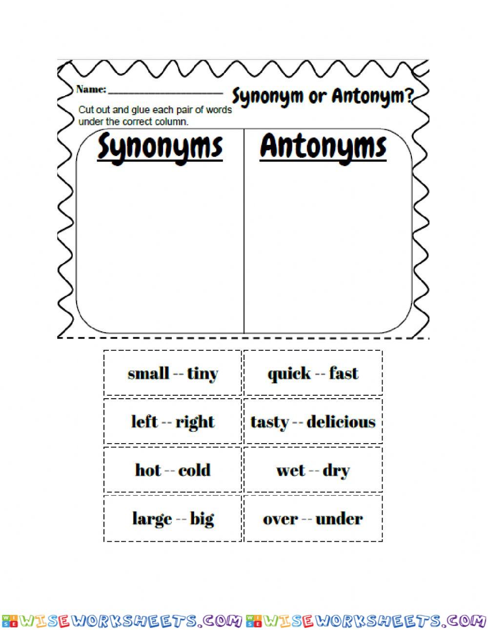 Synonyms and Antonyms