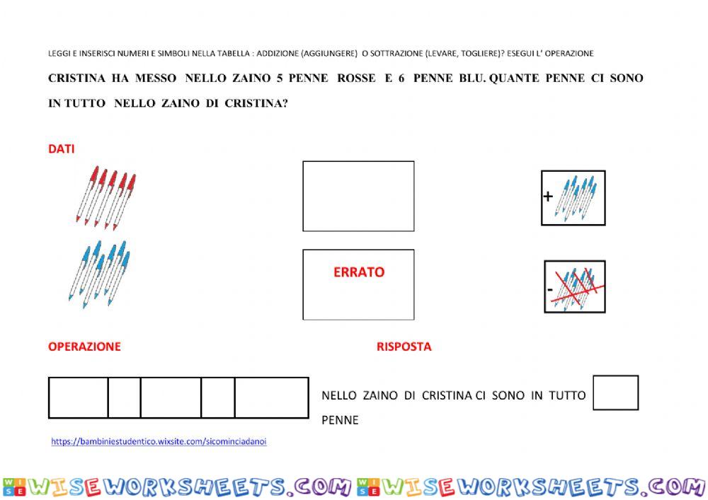 Problema : addizione o sottrazione?