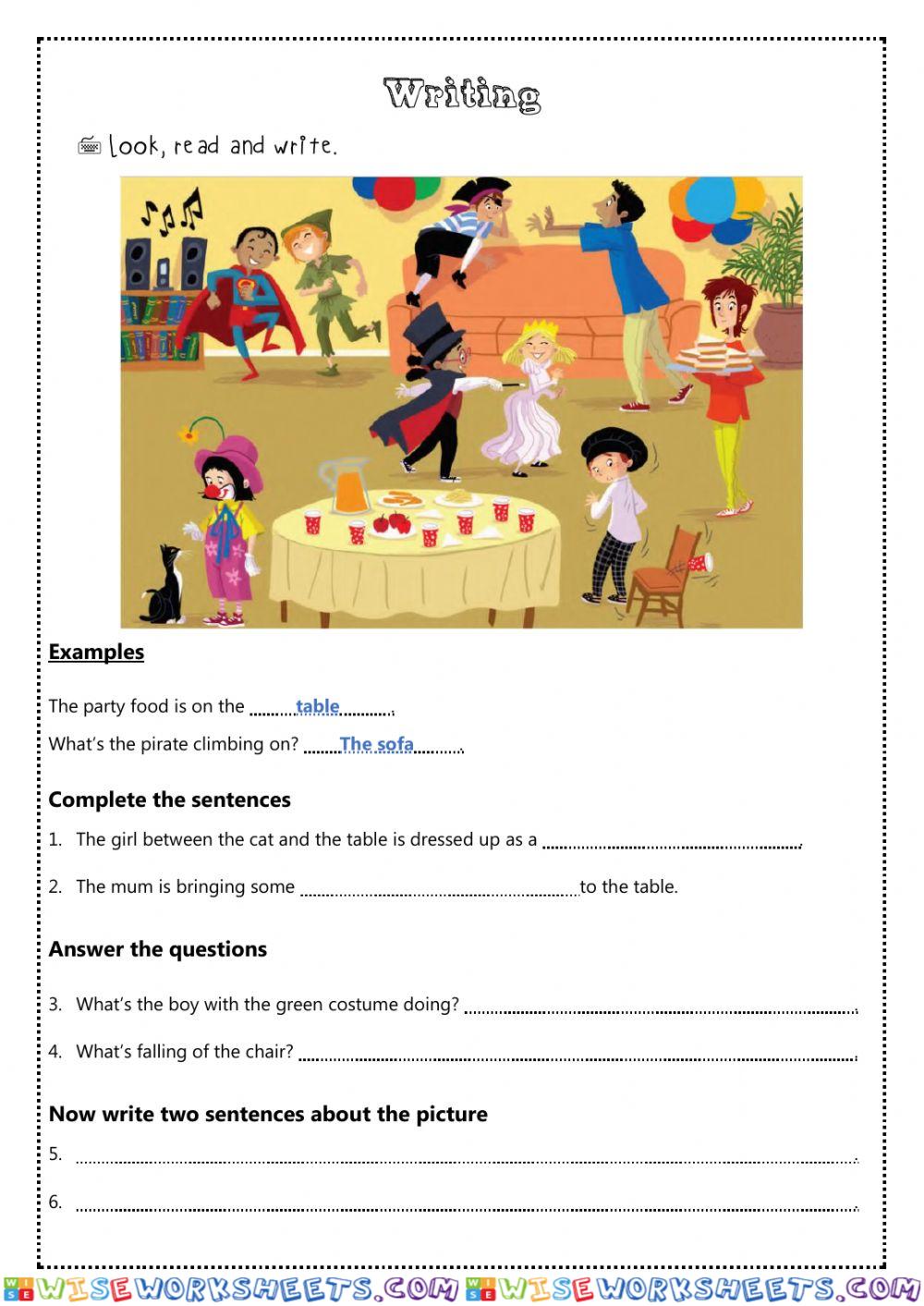 Writing about a picture