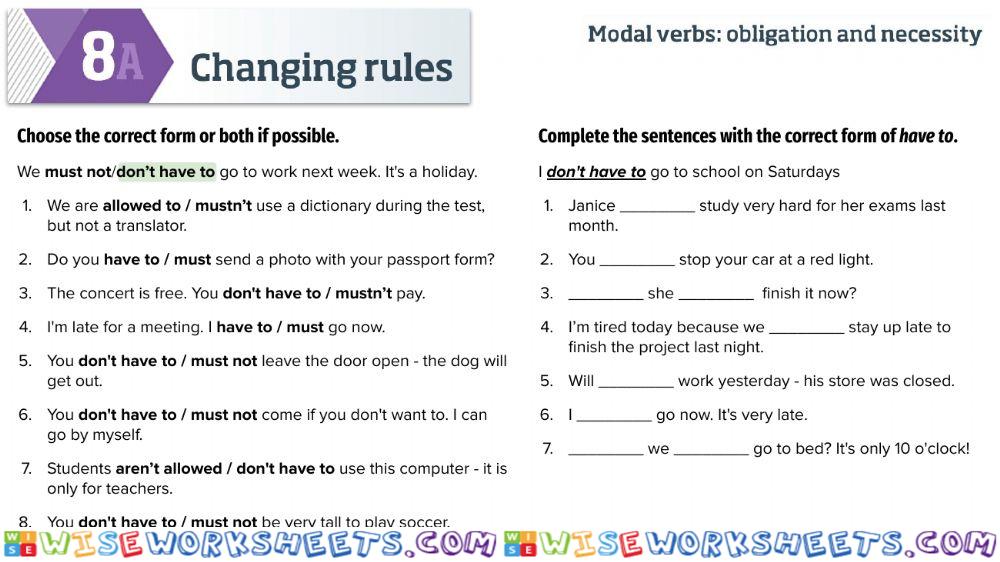 8A grammar