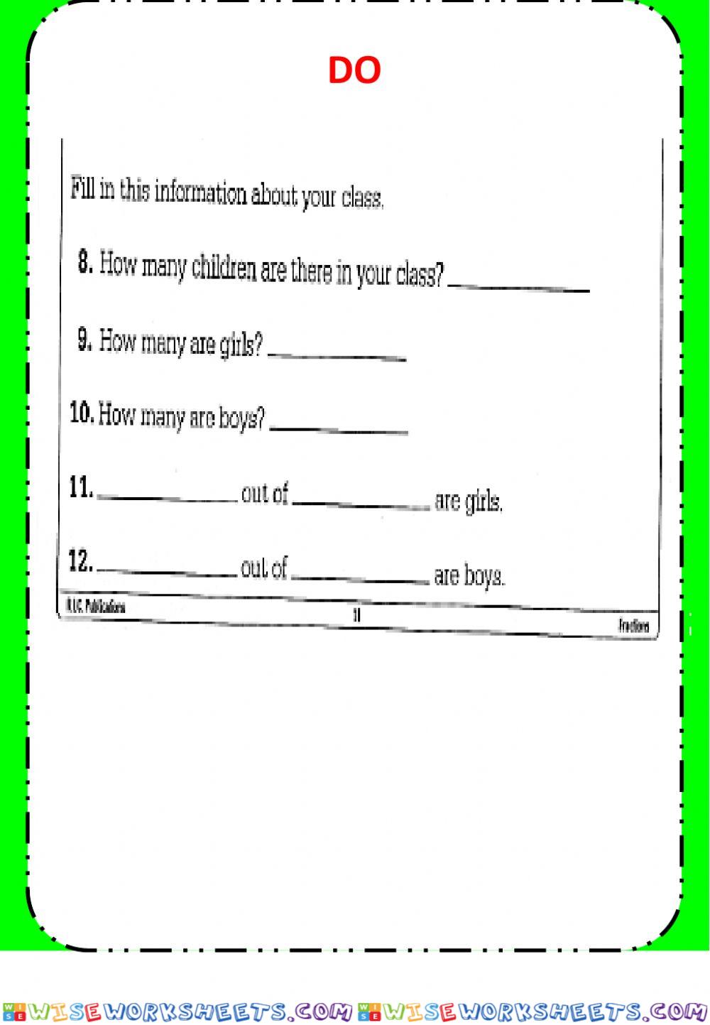 worksheet