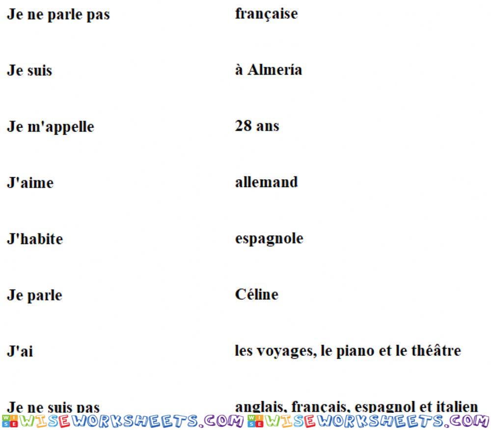 Associer les débuts aux fins de phrase