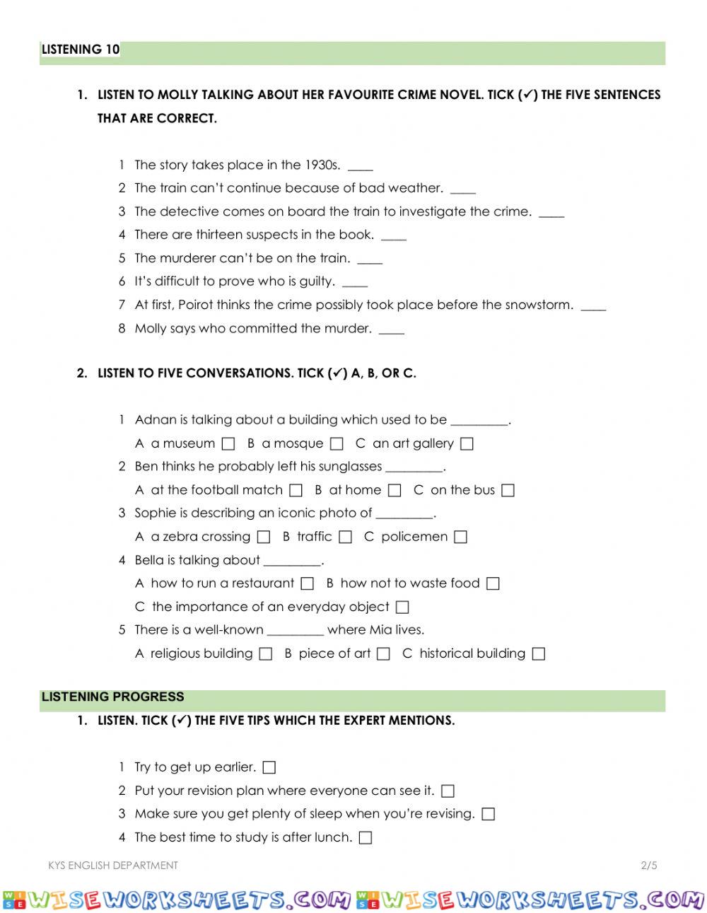 worksheet