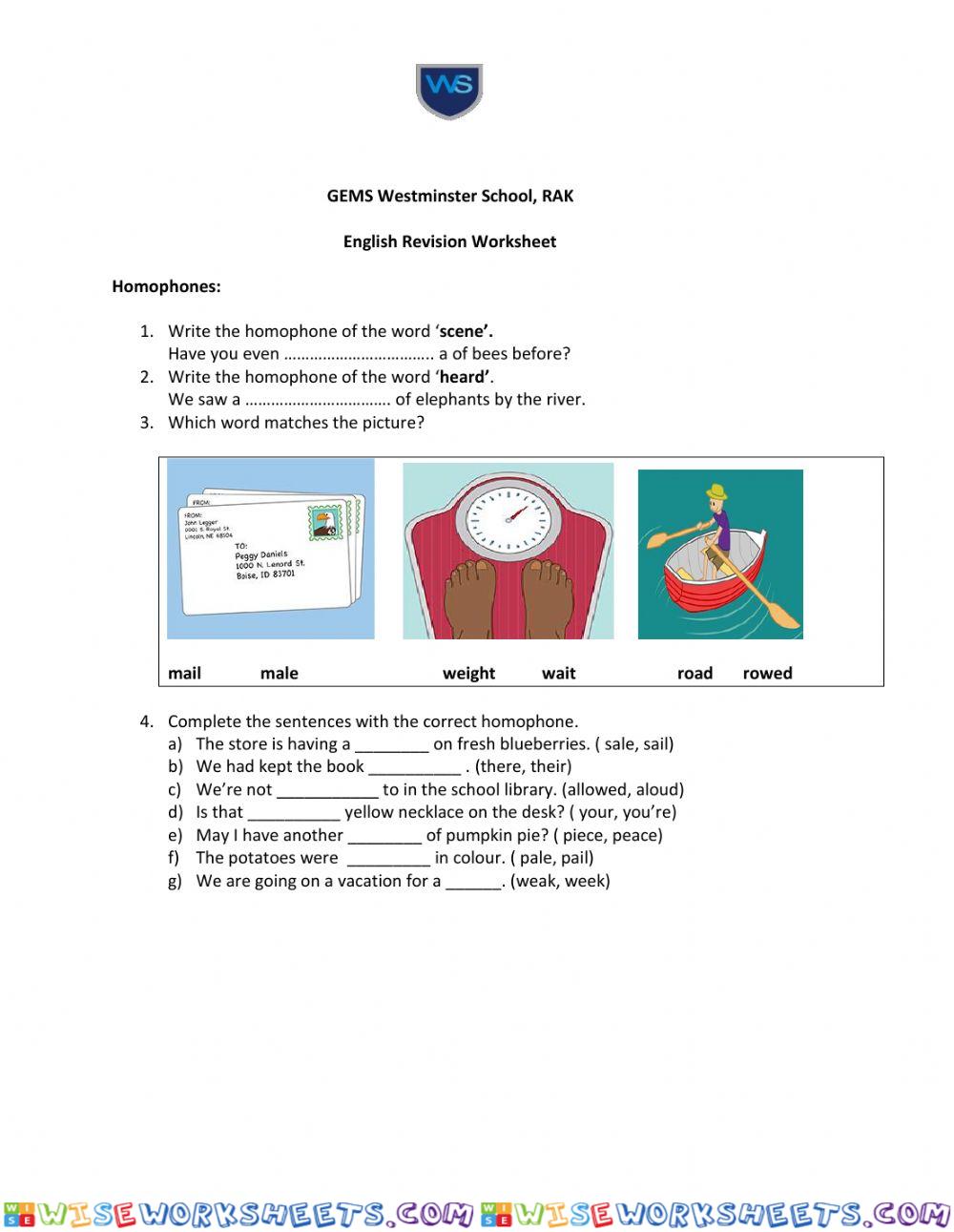 Grammar worksheet.