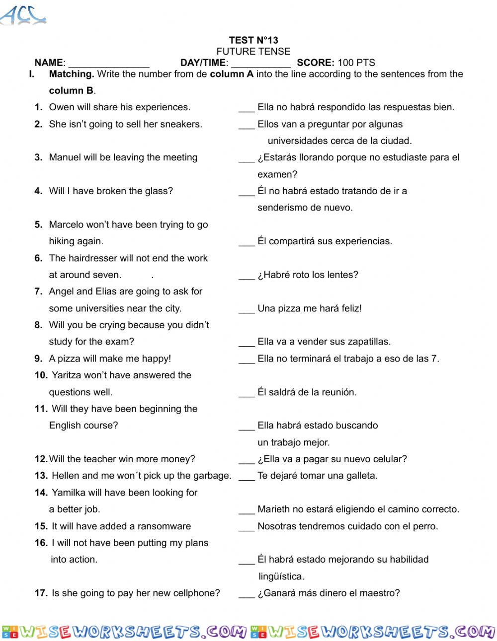 worksheet