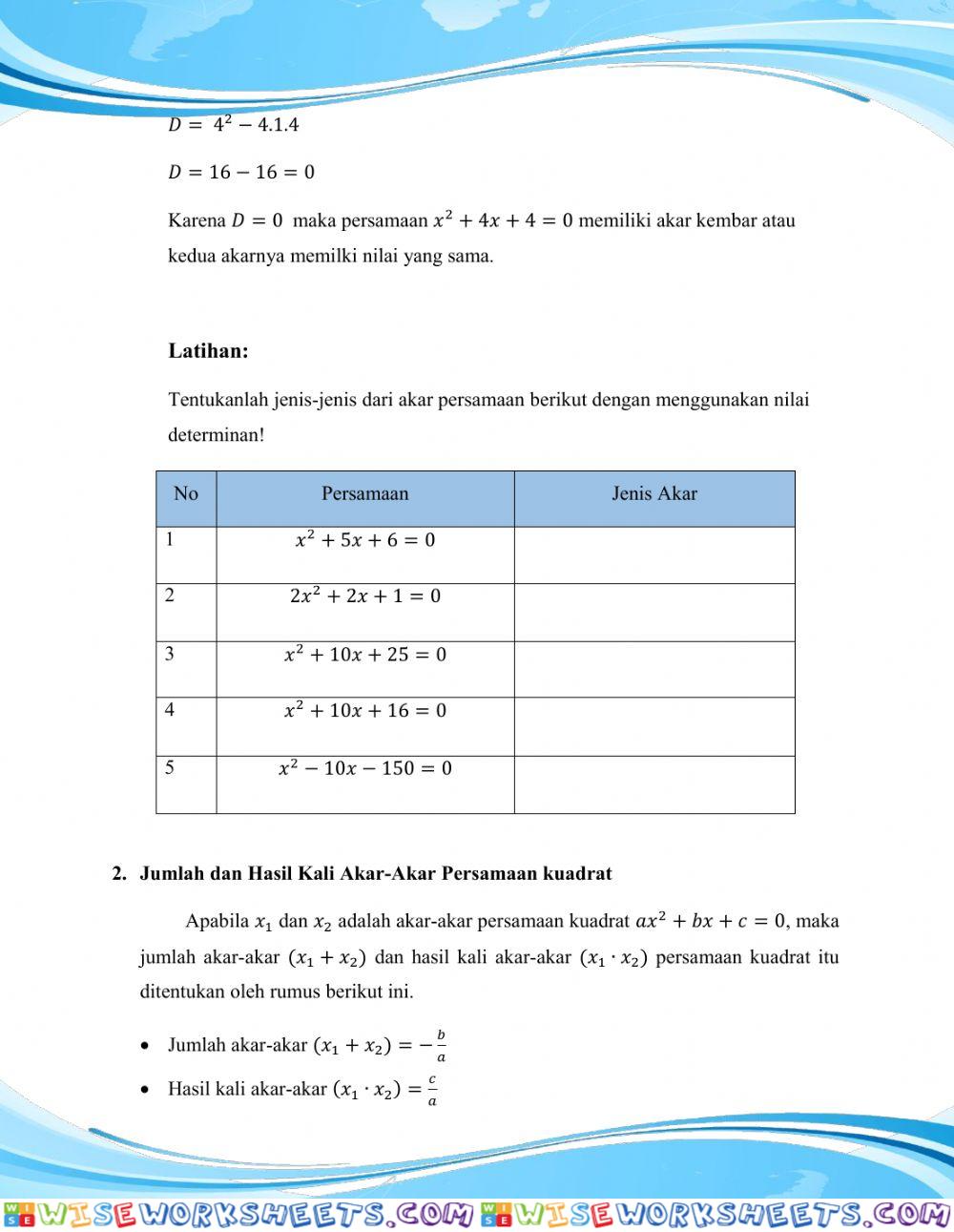 worksheet