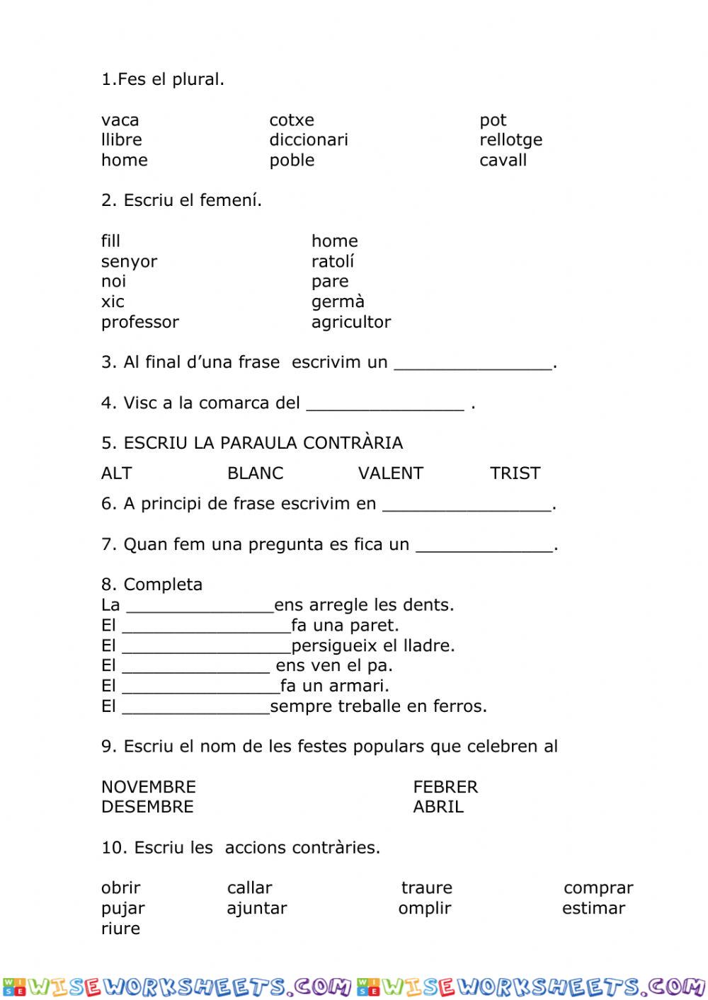 worksheet