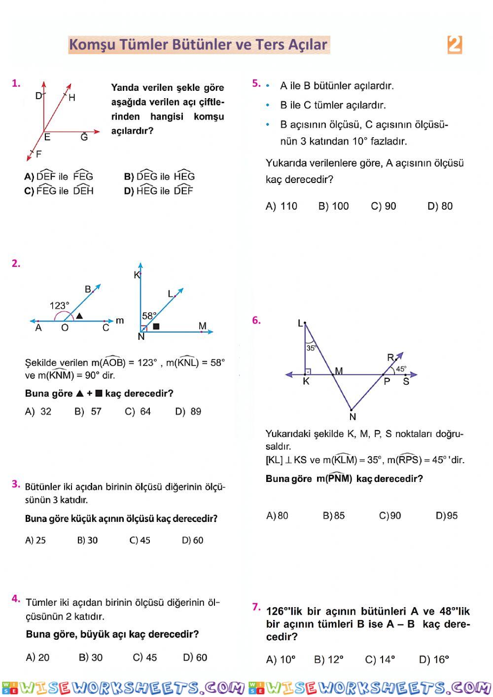 Komşu-tümler-bütünler-ters açilar testi̇-2