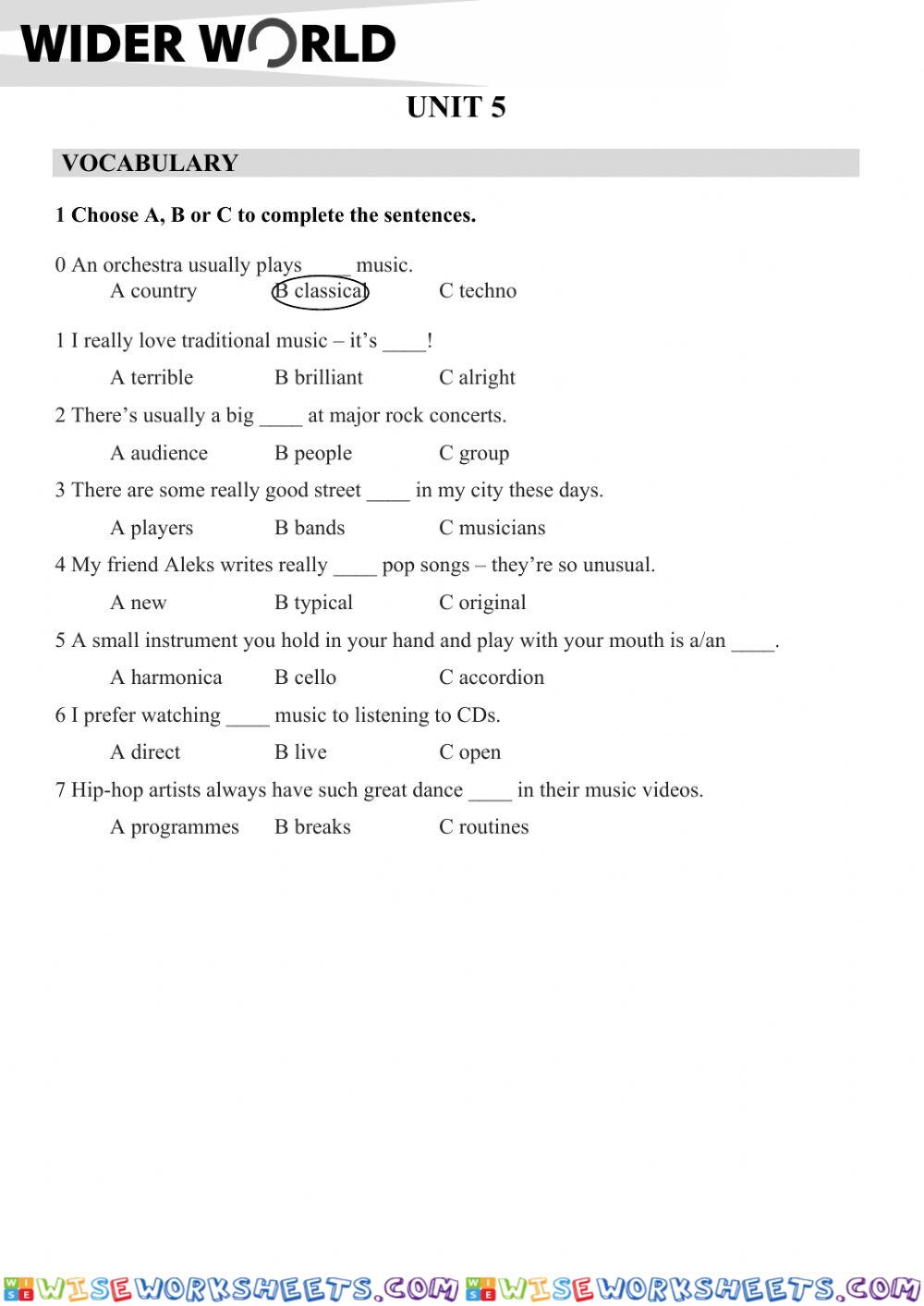 WW1 Unit 5 Test