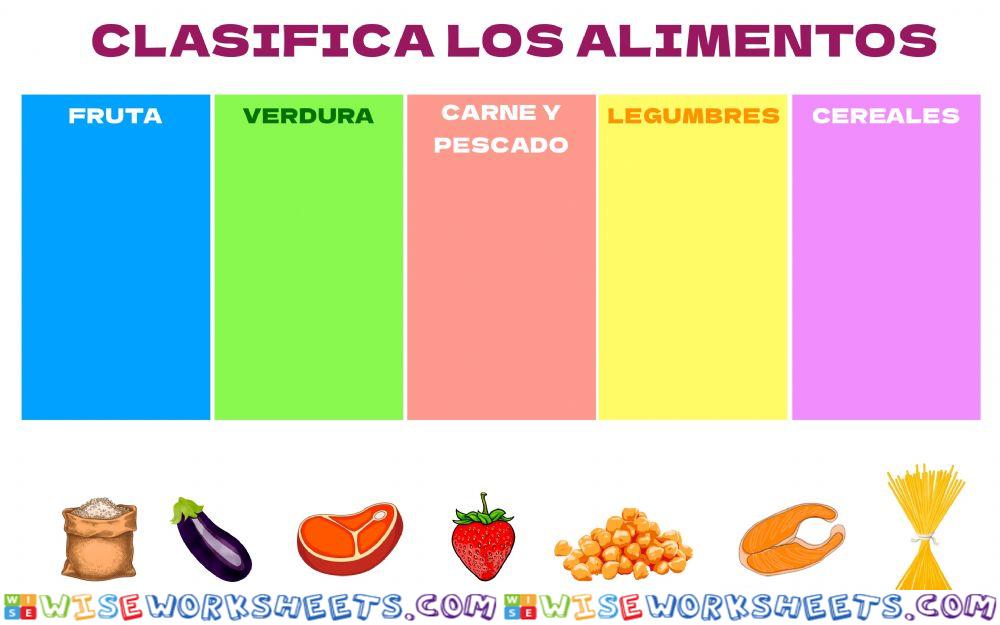 Clasifica los alimentos