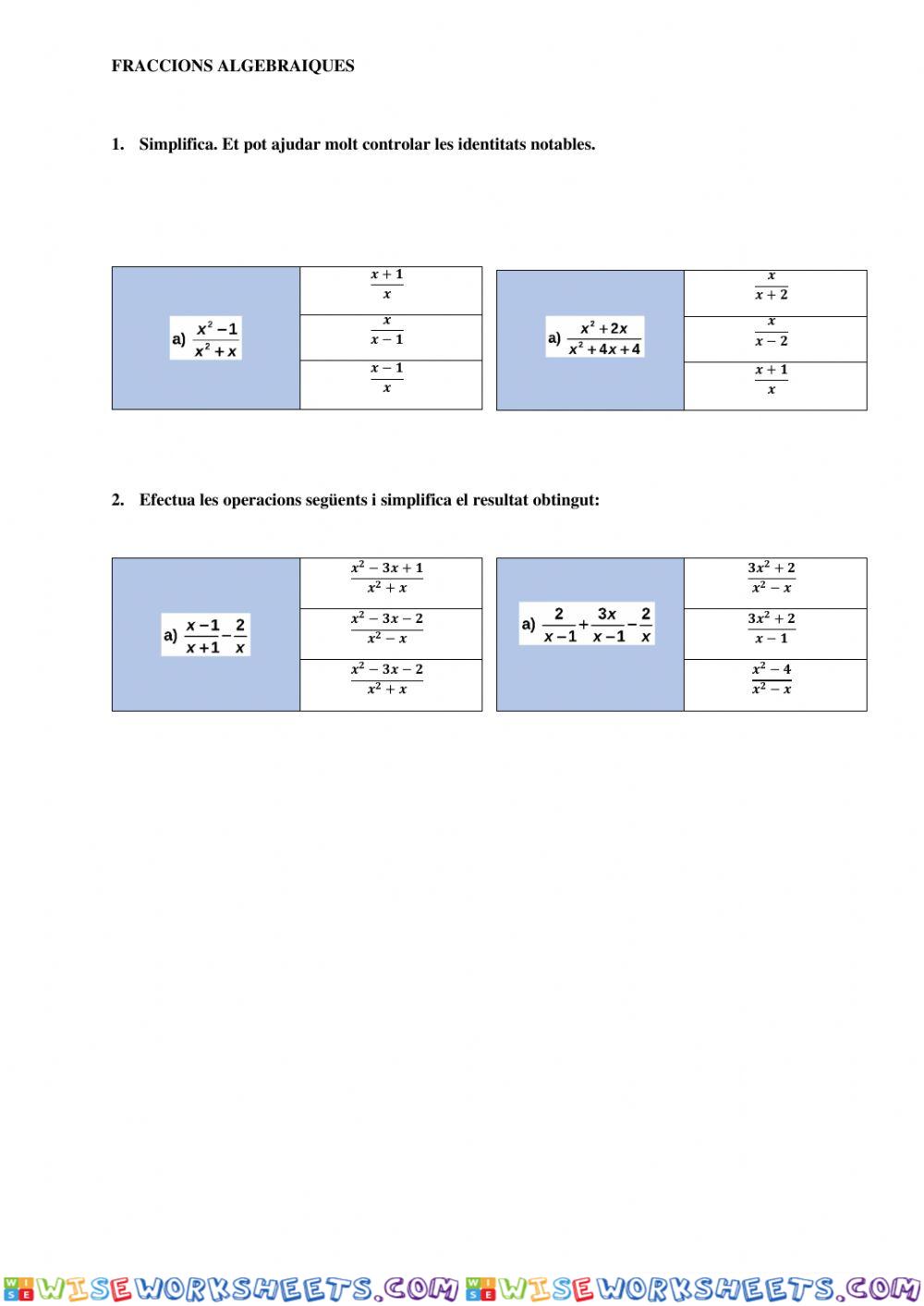 worksheet