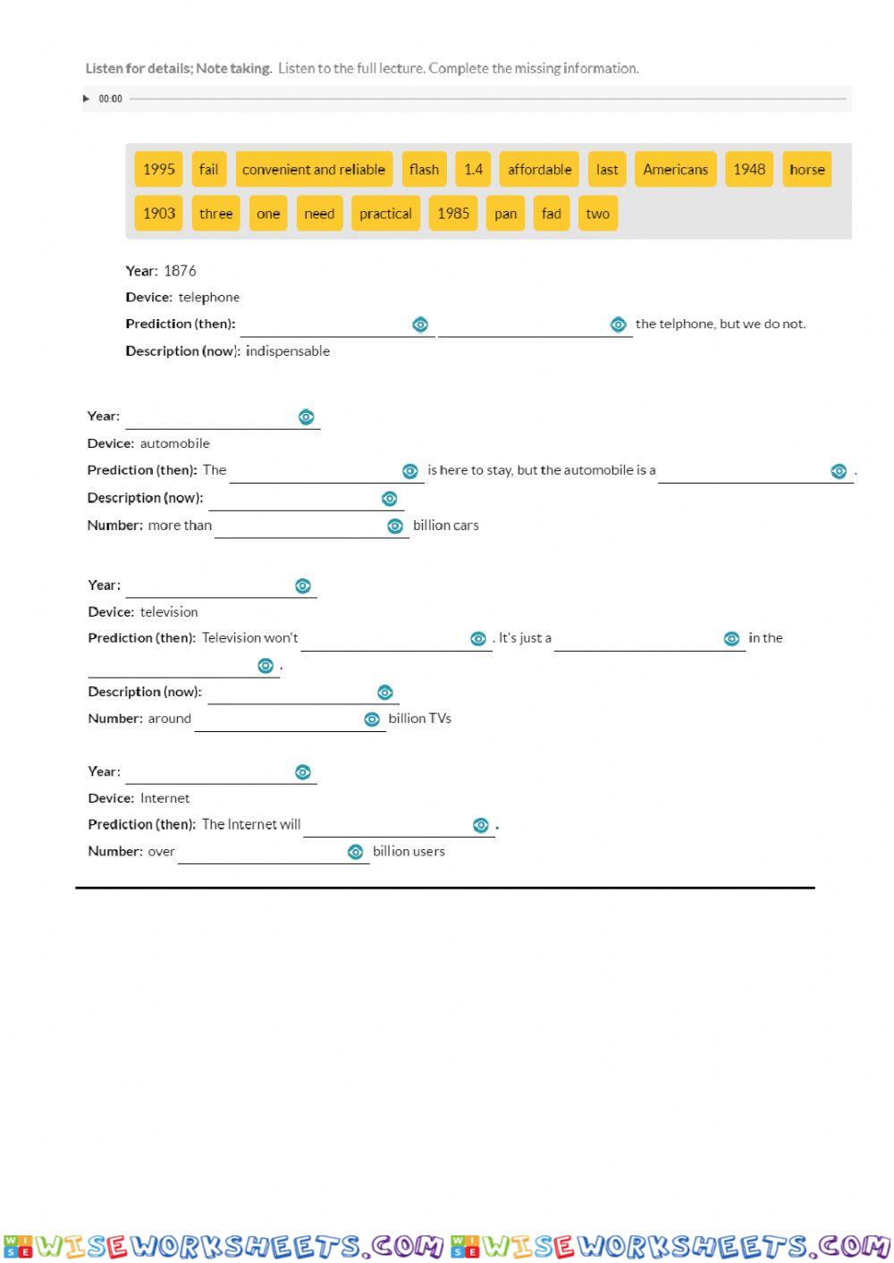 worksheet