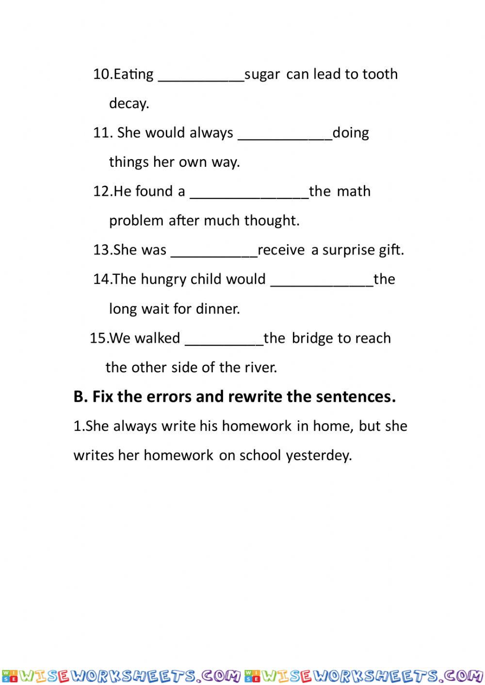 worksheet