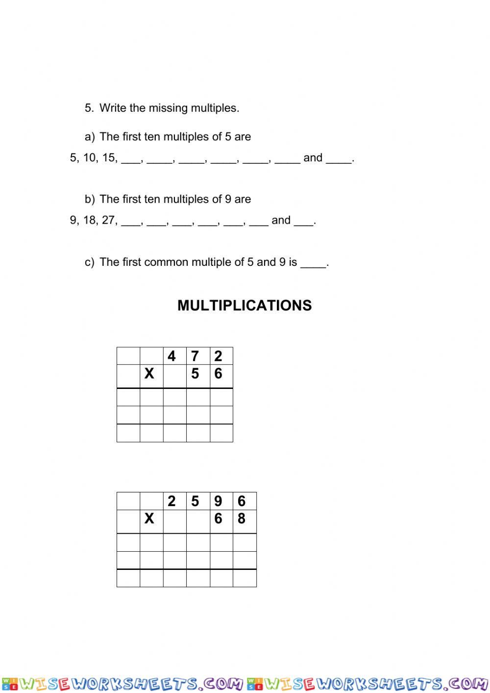 worksheet