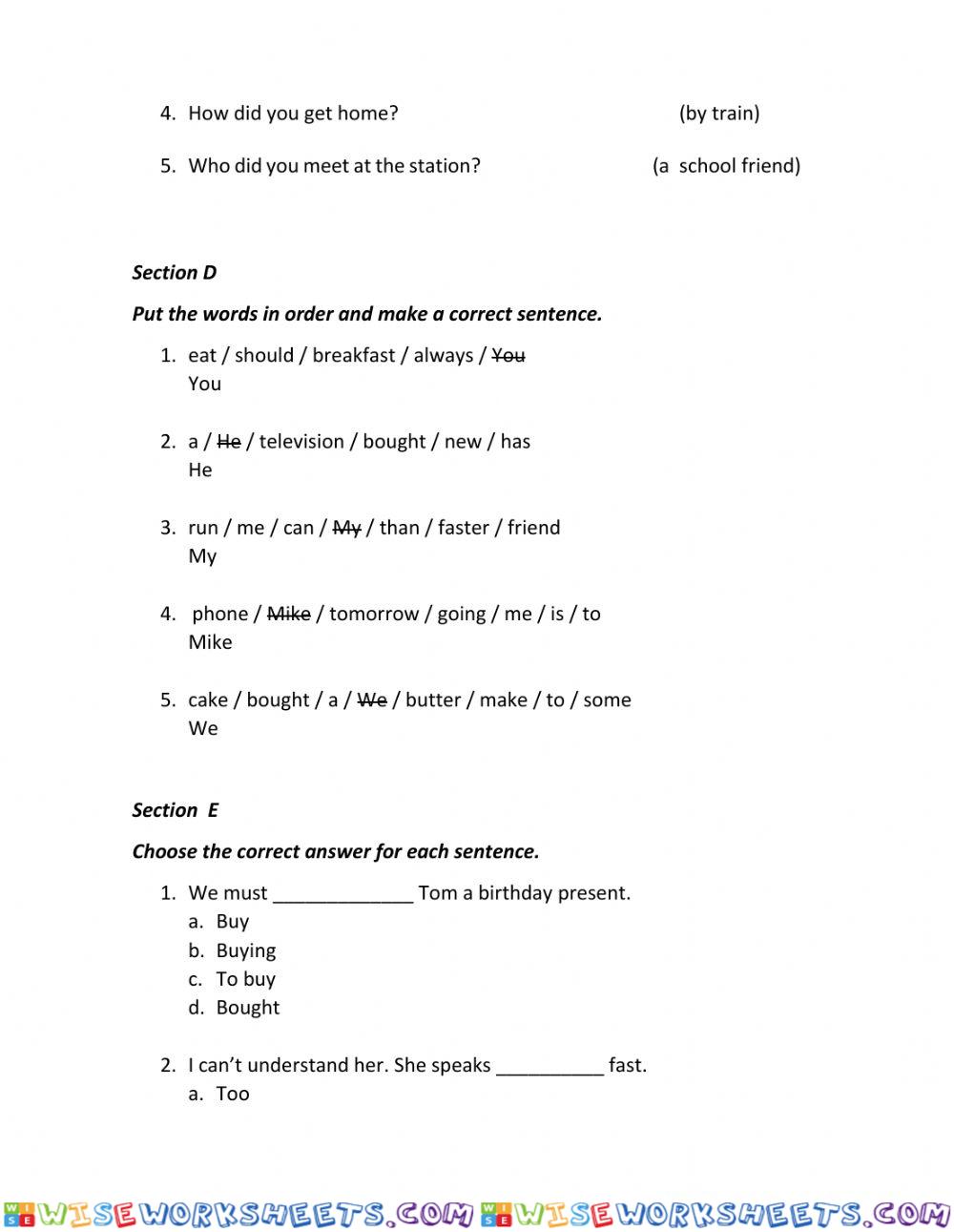 worksheet