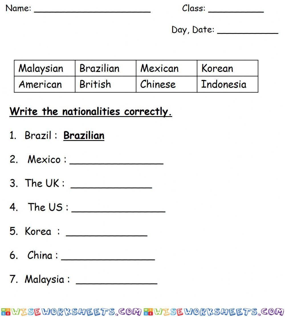 Nationalities