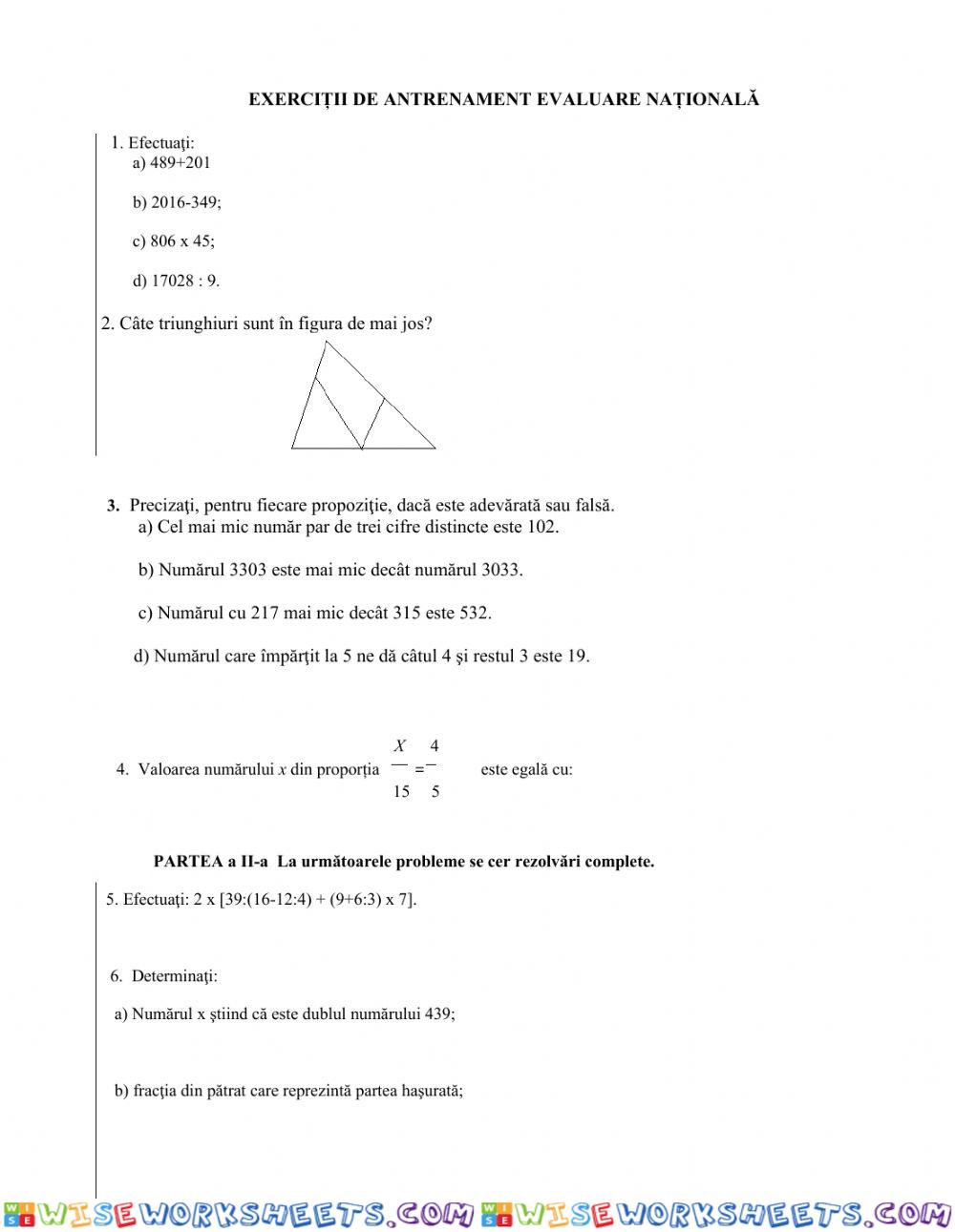 Exercitii matematica E.N