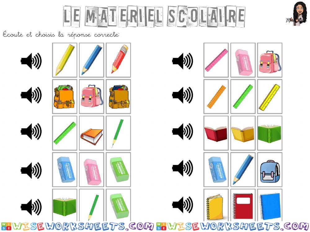 Le matériel scolaire et les couleurs à l'oral