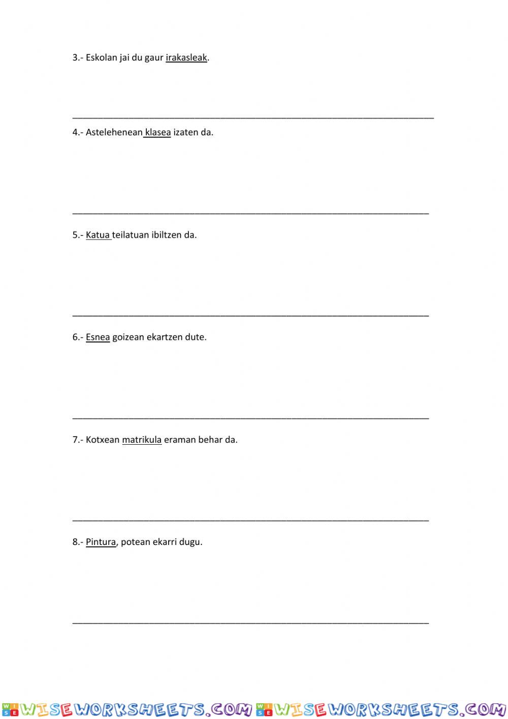 worksheet