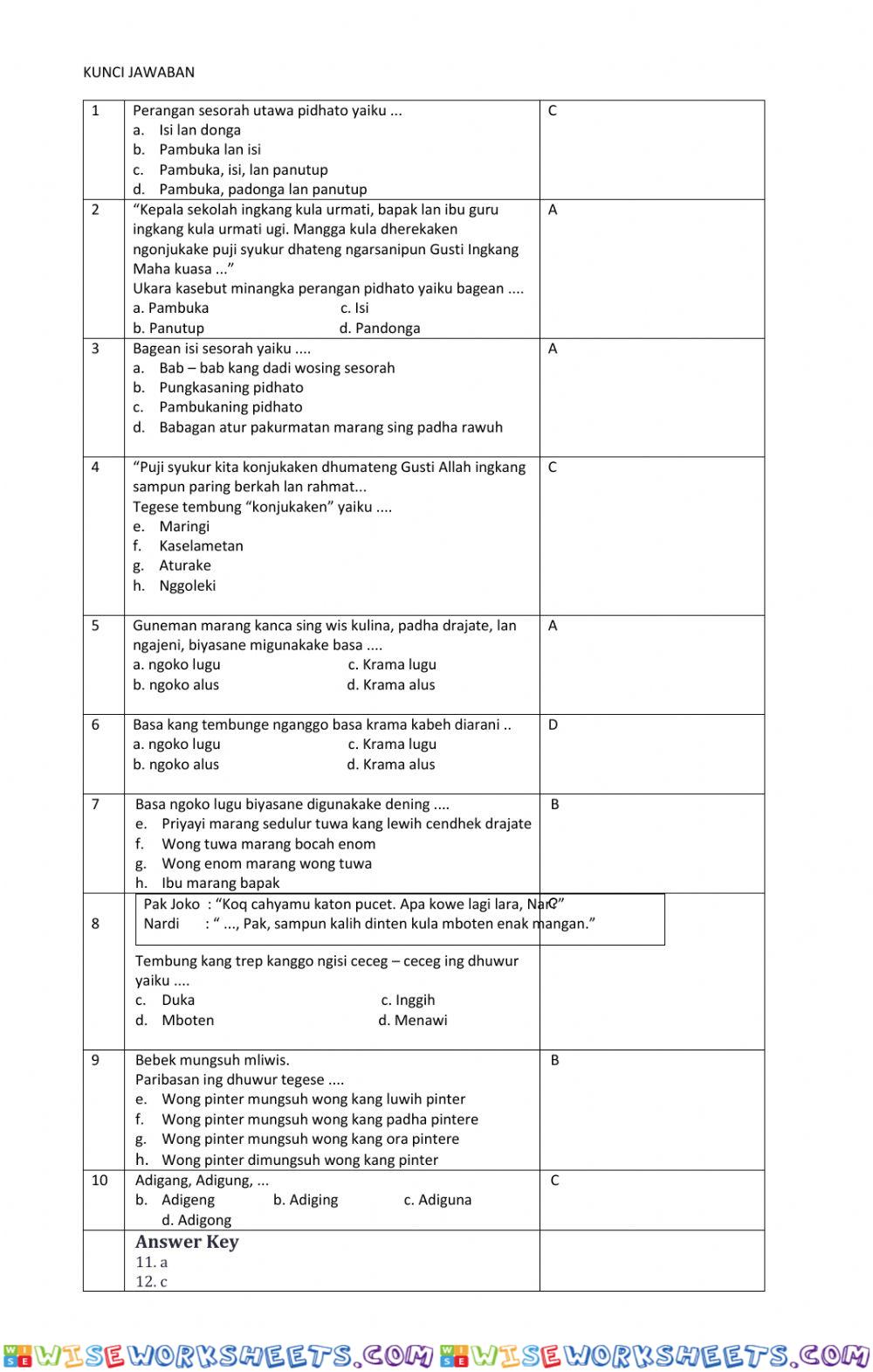 worksheet