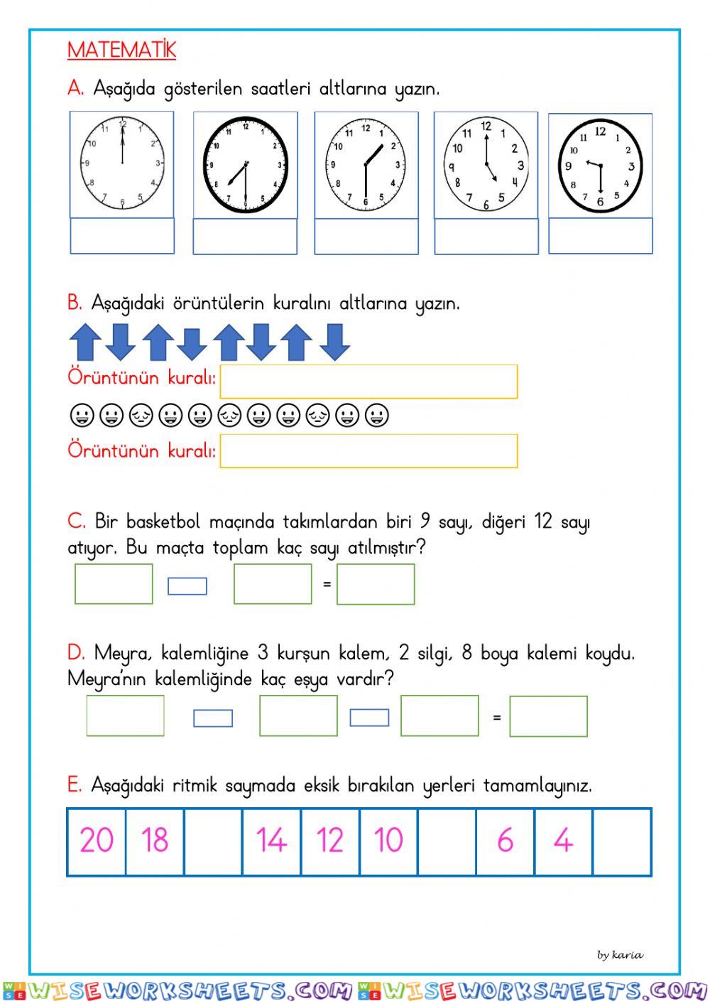 worksheet