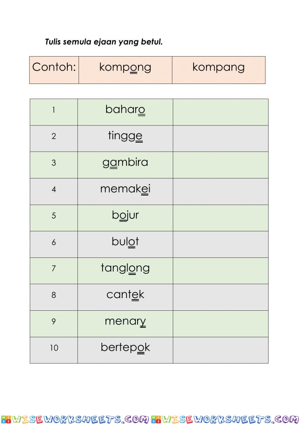 Bahasa Melayu Tahun 1