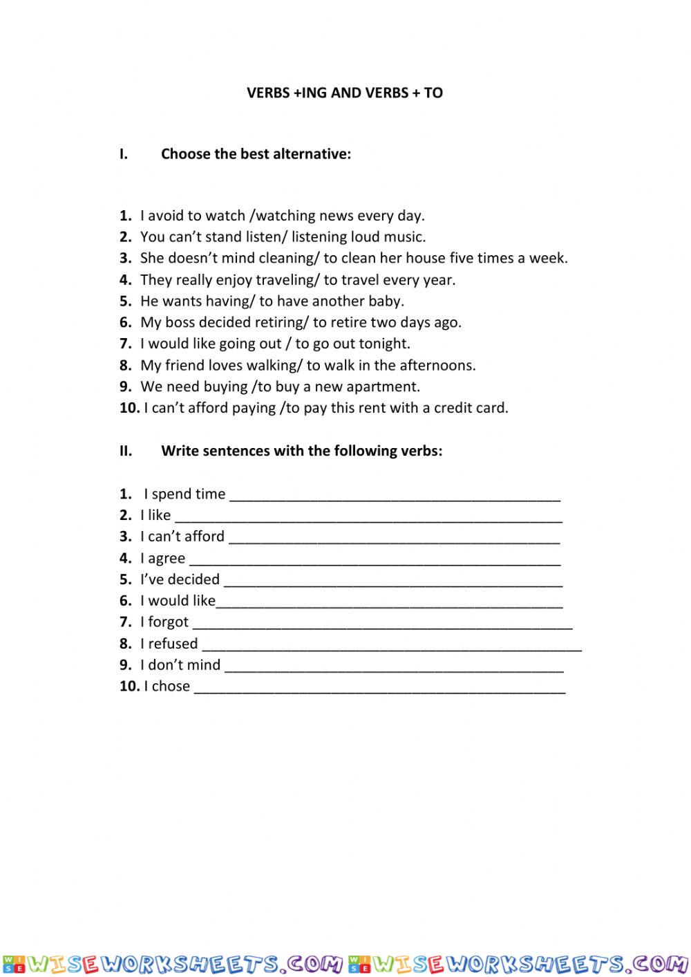 worksheet