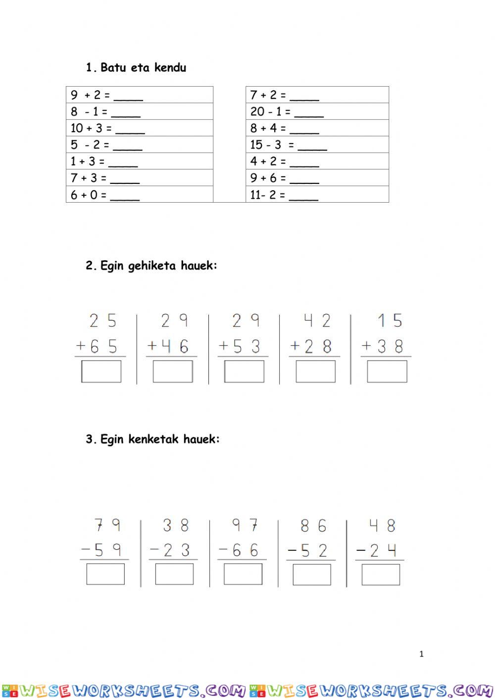 worksheet