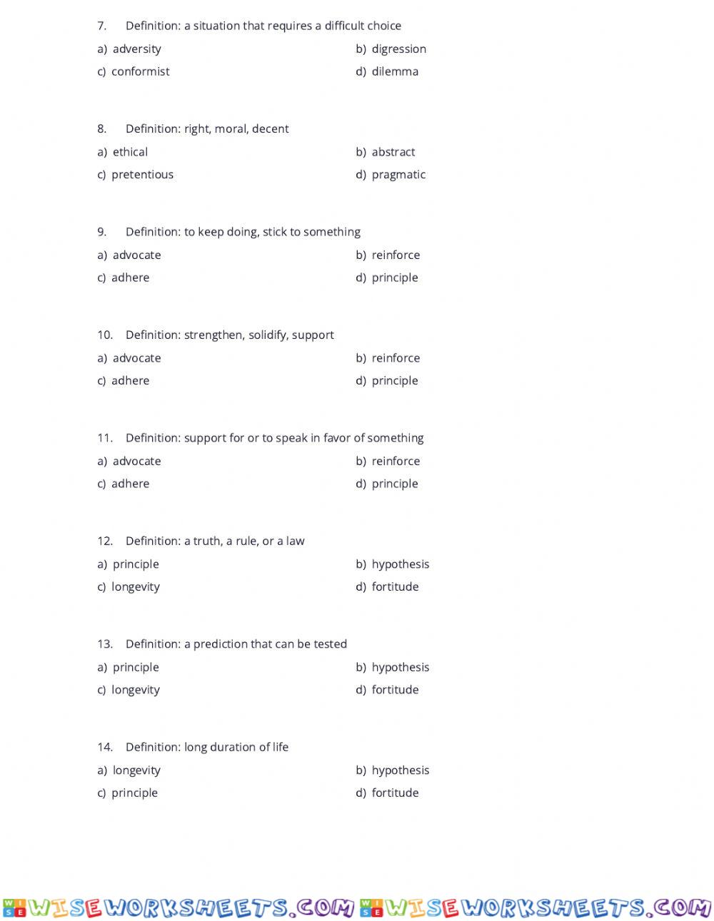 worksheet