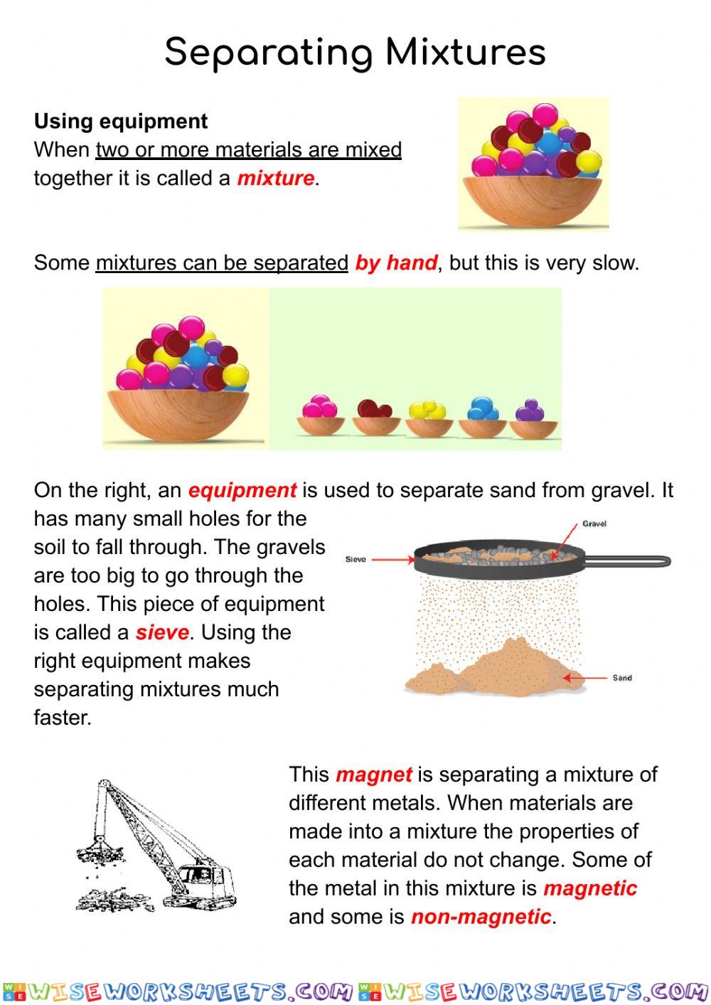 Mixtures and Separating Mixtures