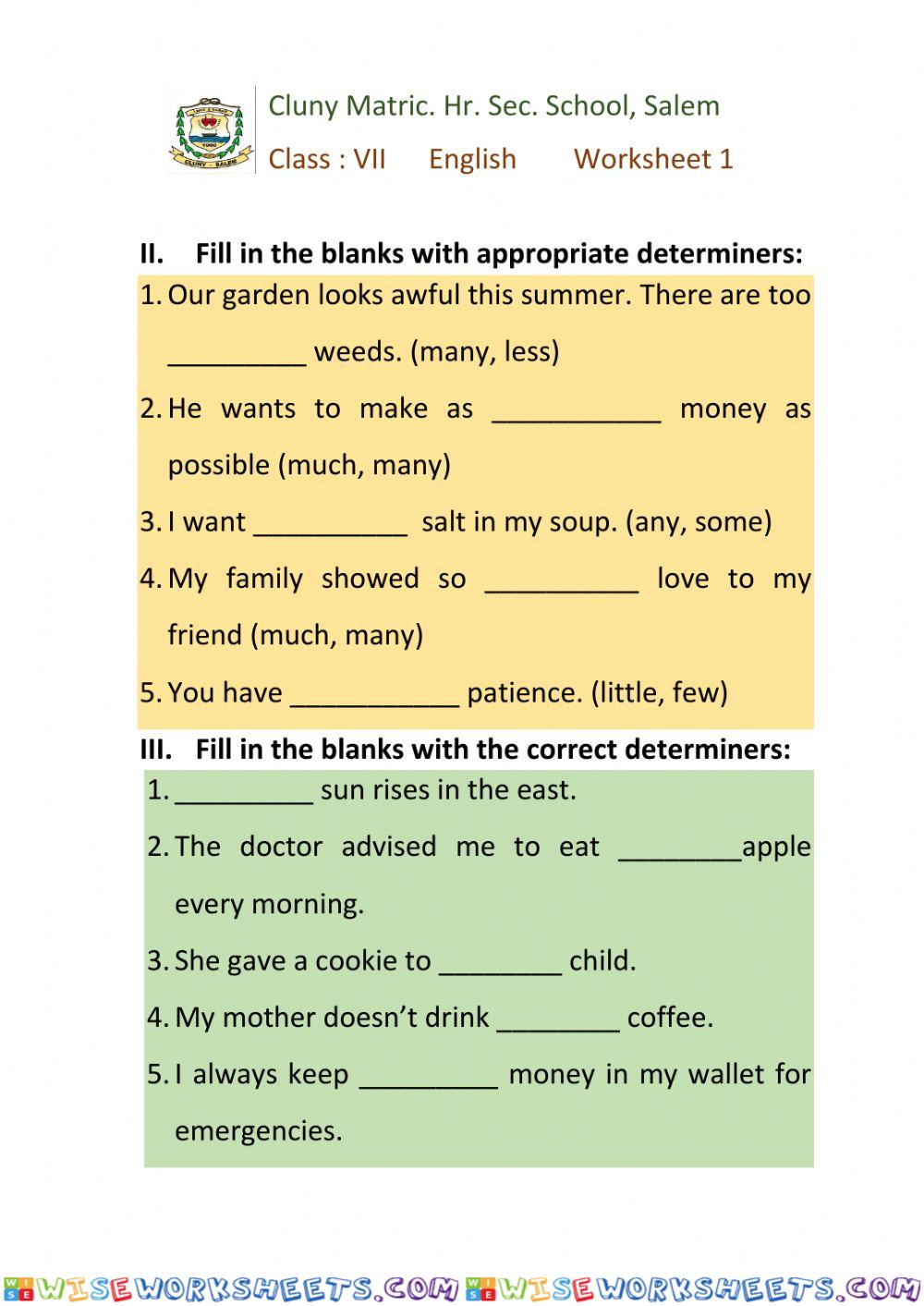 worksheet