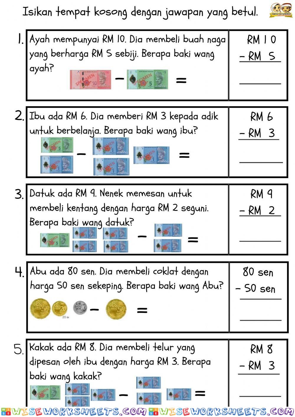 Math : Wang ( penolakkan)