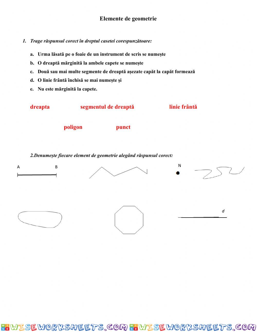 Elemente fundamentale de geometrie