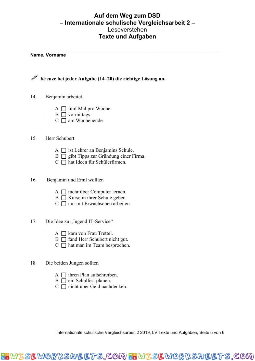 worksheet