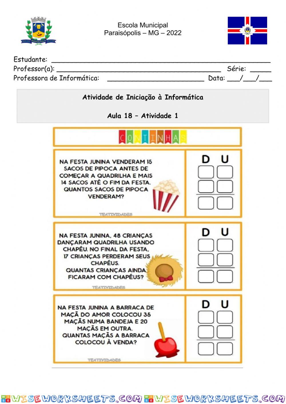 Atividade matFesta Junina