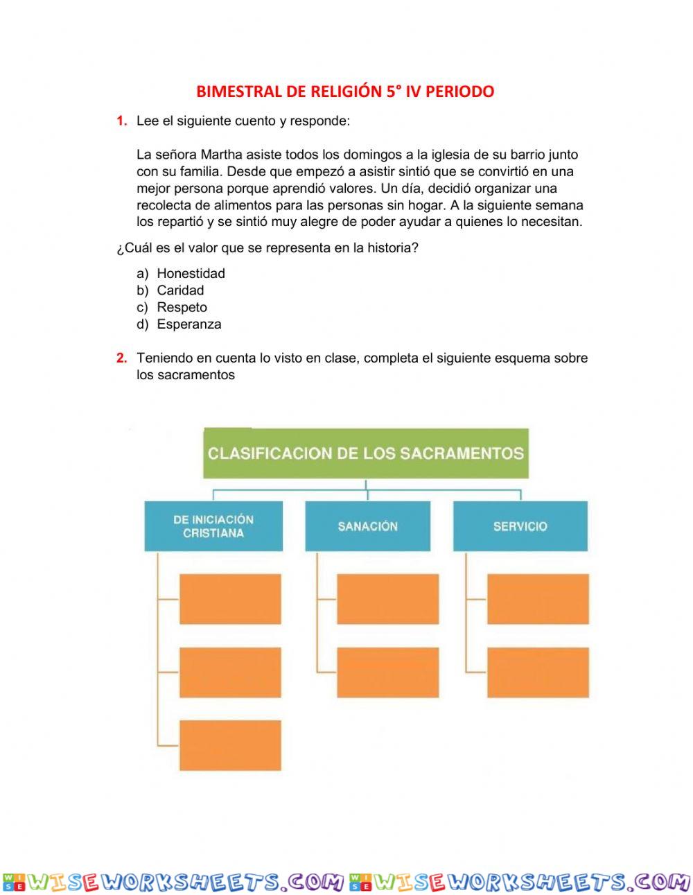 Bimestral religión 5°