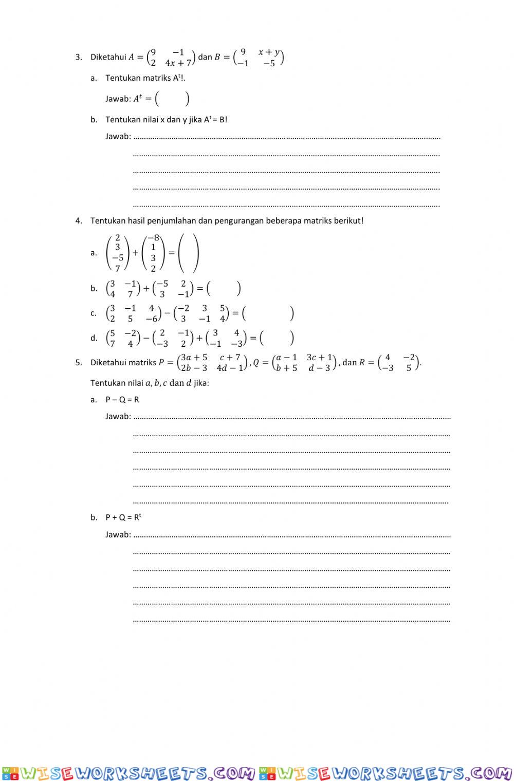 worksheet